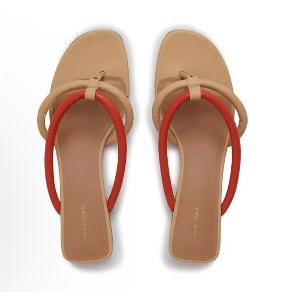 MANSUR GAVRIEL Filo Leather Thong Flip-Flops In Size 37 New